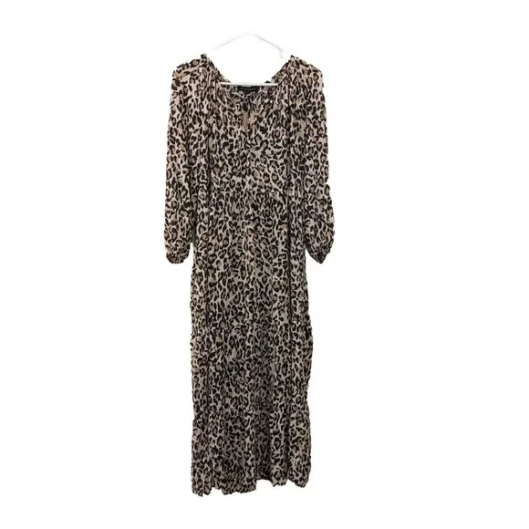 Banana Republic | Dresses | Banana Republic New Dress Maxi Size Xs Petite  Animal Print Long Sleeve | Poshmark
